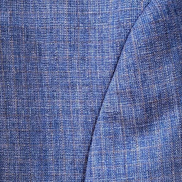 ZeGarie Uomo Men's EU 42R Two Button Blazer 100% Wool Silk Lined in Blue - Picture 7 of 9